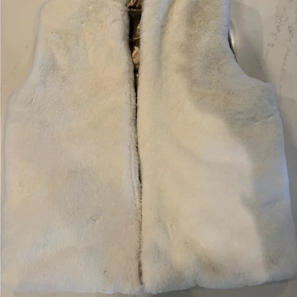 Gold Plush Reversible Puffer Vest. Never worn. - Picture 3 of 5